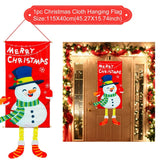 HULIANFU Merry Christmas Hanging Flag Christmas Decorations For Home Door Christmas Ornaments Xmas Gifts Navidad Decor 2023 New Year