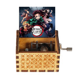 HULIANFU New Attack On Titan Queen Music Box Antique Carved Wooden Hand Cranks Power Game Crossing Rainbow Christmas Birthday Gifts