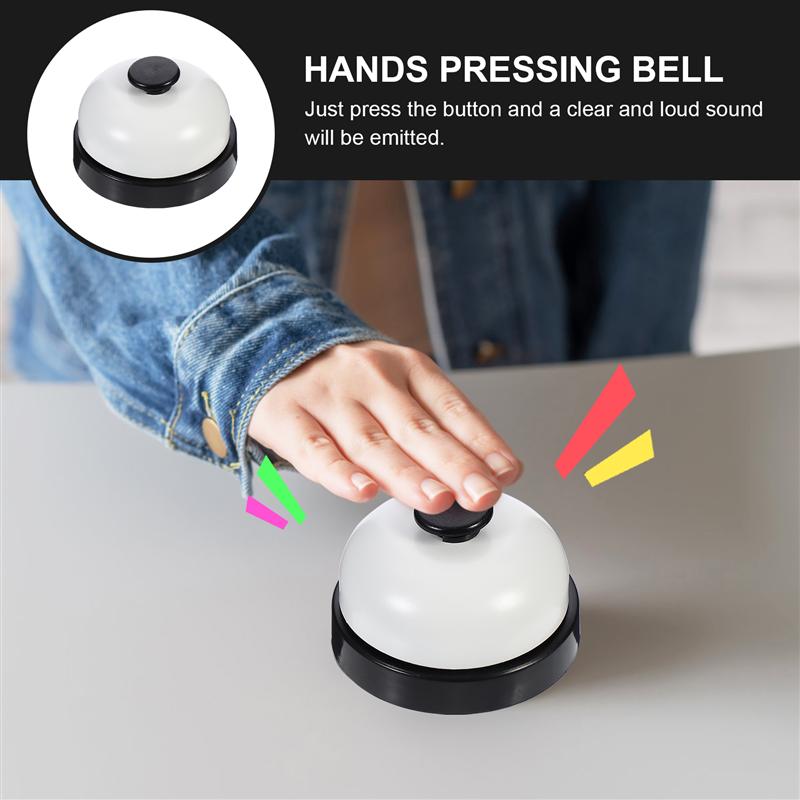 HULIANFU Stainless Steel Hand Pressing Service Bell Answer Bell Reception Desk Bell Ring Table Pet Bell For Restaurant Kitchen Bar