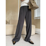 Vertical high-quality elastic waist mopping wide-leg suit pants  early spring new style