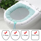 HULIANFU Winter Warmer Toilet Seat Cover Mat Bathroom Toilet Pad Cushion with Handle Thicker Soft Washable Closestool Warmer Accessories