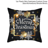 HULIANFU Merry Christmas Cushion Cover Ornaments Christmas Decoration For Home Cristmas Decor Noel Navidad New Year Gift 2023 Xmas Natal