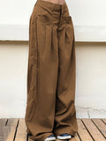 Grey Cargo Pants Korean Fashion Lace Up Pocket Low Rise Casual Pants Women Streetwear Sweatpants y2k Aesthetic Trousers