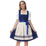Jasambac Dresses Women Retro 3pcs Set German Bavarian Oktoberfest Costumes Tops+Dress+Apron Gothic Maid Outfit Summer Dress