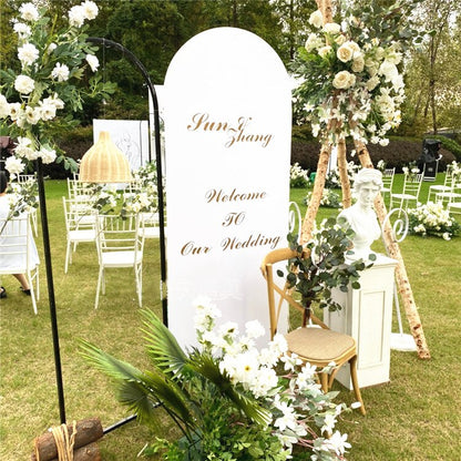 HULIANFU Wedding Arch Wrought Iron Flower Frame Stand Balloon Stand Wedding Arrangement Backdrop Props Stage Decoration Balloon Bow Kit