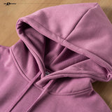 hulianfu Woman's Sweatshirts Solid Drop Shoulder Korean Female Hooded Pullovers  Thicken Warm Oversized Hoodies Women
