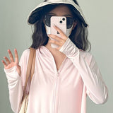 Hulianfu Sun-proof Jackets Women Hooded Casual Summer Fashion Thin Chic Loose Sporty Korean Style 6 Colors All-match Breathable Simple