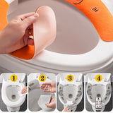 HULIANFU Universal Toilet Seat Cover Soft Cartoon WC Toilet Sticky Seat Pad Washable Bathroom Warmer Seat Lid Cover Cushion 1pc