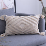 HULIANFU Simple Square Tassel European Style Sofa Pillow Ins Cushion Retro Style Throw Pillow Home Decorative Cushion Cover Without Core