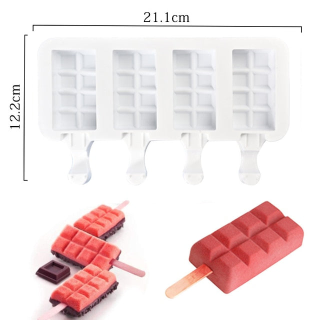 HULIANFU Silicone Ice Cream Mold Magnum Silicone Mold DIY Fruit Juice Ice Pop Cube Maker Ice Tray kitchen Baking Accessorie Popsicle Mold