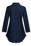 hulianfu hulianfu Loose Button Design 4 Colors Denim Dress（4 colors）