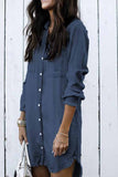 hulianfu hulianfu Loose Button Design 4 Colors Denim Dress（4 colors）