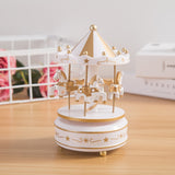 HULIANFU Merry-Go-Round Music Boxes Wind Up Wooden Horse Roundabout Carousel Musical Box Kid Birthday Christmas Gift Christmas Home Decor