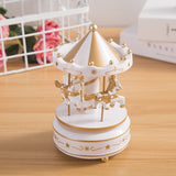 HULIANFU Merry-Go-Round Music Boxes Wind Up Wooden Horse Roundabout Carousel Musical Box Kid Birthday Christmas Gift Christmas Home Decor