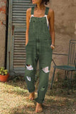 hulianfu hulianfu Washed Ripped Hole Denim Overalls(3 Colors)