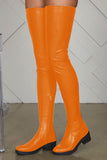 hulianfu Solid Color On-trend Thigh-Length Boots