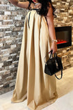 hulianfu Solid Color Whimsical Wide Leg Jumpsuit With Belt