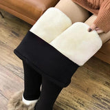 Cross-border Special For Velvet Padded Lamb Fleece Leggings Women's Autumn And Winter High Waist Tights Warm Pants Winter