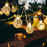 HULIANFU New 20/50 LEDS Crystal ball 5M/10M Solar Lamp Power LED String Fairy Lights Solar Garlands Garden Christmas Decor For Outdoor
