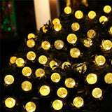 HULIANFU New 20/50 LEDS Crystal ball 5M/10M Solar Lamp Power LED String Fairy Lights Solar Garlands Garden Christmas Decor For Outdoor