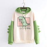 New Cute Dinosaur Hoodies Women Sweatshirt Pullovers Tops Harajuku Hooded Girls Female Teens Hooded Clothes