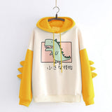 New Cute Dinosaur Hoodies Women Sweatshirt Pullovers Tops Harajuku Hooded Girls Female Teens Hooded Clothes