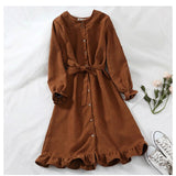 Winter Autumn Dress Women Pink Ruffle Long Sleeve Dress Christmas  Korean Kawaii Elegant Robe Femme Vintage Clothes Tunic