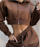 Winter Fashion Outfits for Women Tracksuit Hoodies Sweatshirt and Sweatpants Casual Sports 2 Piece Set Sweatsuits
