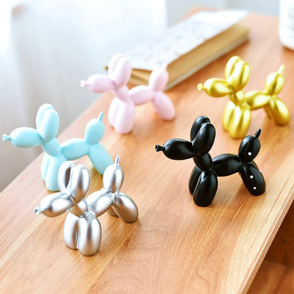 HULIANFU Resin Crafts Sculpture Gift Cute Small Balloon Dog Party Accessories Home Desktop Ornament Cake Dessert Decoration 9*3.5*7.5cm