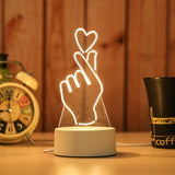 HULIANFU Romantic Love 3D Lamp Heart-shaped Balloon Acrylic LED Night Light Decorative Table Lamp Valentine  Day Sweetheart Wife  Gift