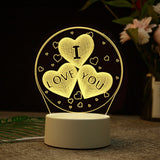 HULIANFU Romantic Love 3D Lamp Heart-shaped Balloon Acrylic LED Night Light Decorative Table Lamp Valentine  Day Sweetheart Wife  Gift