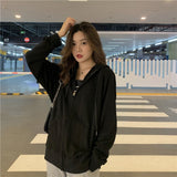 zip-up Harajuku Hoodies For Women clothes Hooded long Sleeve Jumper Hooded Regular Coat Casual korean style Sweatshirt Spring