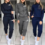 Spring Autumn Print Tracksuit Women 2 Piece Set Long Sleeve Zipper Jacket+Pants Sports Jogging Suit Female Streetwear Outfits