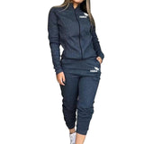 Spring Autumn Print Tracksuit Women 2 Piece Set Long Sleeve Zipper Jacket+Pants Sports Jogging Suit Female Streetwear Outfits