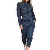 Spring Autumn Print Tracksuit Women 2 Piece Set Long Sleeve Zipper Jacket+Pants Sports Jogging Suit Female Streetwear Outfits