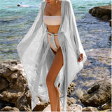 Women Golden Beach Long Maxi Dress Bikini Cover Up Cardigan Swimwear Bathing Suit Beachwear Summer Cover Ups Dresses