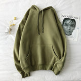 Women Autumn Solid Color Hoodies Couple Long Sleeve Hooded Sweatshirt Men Spring Casual Plus Size Fashion Loose Pullover Tops