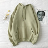 Women Autumn Solid Color Hoodies Couple Long Sleeve Hooded Sweatshirt Men Spring Casual Plus Size Fashion Loose Pullover Tops