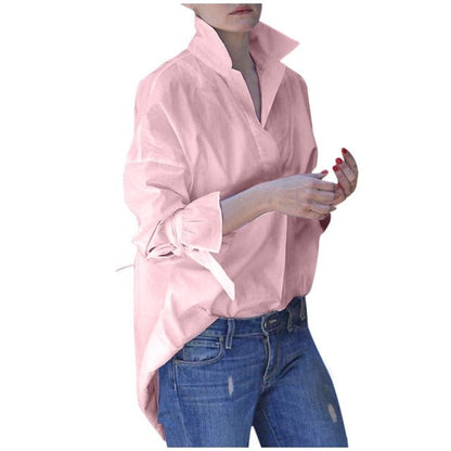 Spring Long Sleeve Tops Women Casual Shirt Top Lapel Shirt hulianfu Fashion Plain Print Blouse Shirt Tops Blouses Women Clothing
