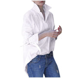 Spring Long Sleeve Tops Women Casual Shirt Top Lapel Shirt hulianfu Fashion Plain Print Blouse Shirt Tops Blouses Women Clothing