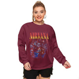 Red Letter Printing Sweatshirt Women Vintage Streetwear Oversized Hoodie Long Sleeve Plus Fashion Top Autumn  American Style