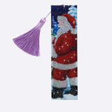 HULIANFU JIEME Christmas Diamond Painting Bookmark Santa Claus Snowman Elk DIY Diamond Mosaic Bookmark Wind Chime Pendant Special Gift