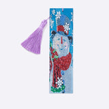 HULIANFU JIEME Christmas Diamond Painting Bookmark Santa Claus Snowman Elk DIY Diamond Mosaic Bookmark Wind Chime Pendant Special Gift