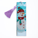 HULIANFU JIEME Christmas Diamond Painting Bookmark Santa Claus Snowman Elk DIY Diamond Mosaic Bookmark Wind Chime Pendant Special Gift