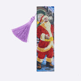 HULIANFU JIEME Christmas Diamond Painting Bookmark Santa Claus Snowman Elk DIY Diamond Mosaic Bookmark Wind Chime Pendant Special Gift