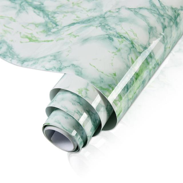 HULIANFU Wokhome Self Adhesive PVC Waterproof Oil-Proof Marble Wallpaper Contact Paper Wall Bathroom Kitchen Furniture Renovation Sticker