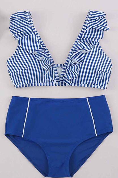 hulianfu Striped Two-piece Swimsuit